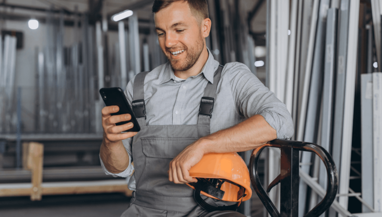 portrait of a happy worker in a orange helmet talk 2023 11 27 05 11 41 utc